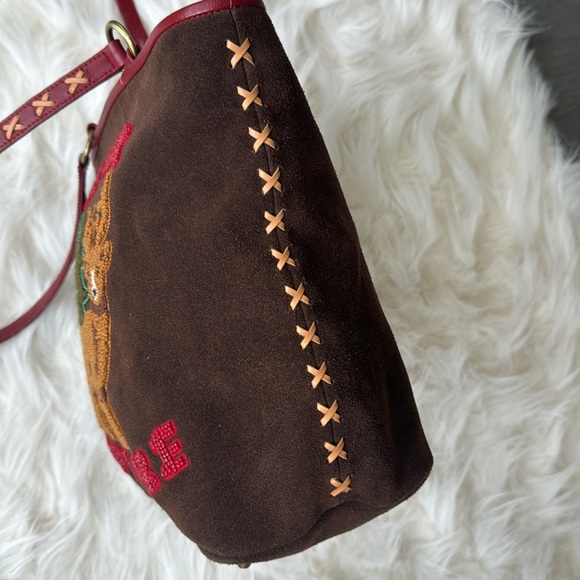 Isabella Fiore. Brown Suede and Red Leather Tote. Limited Edition. Rare find. - Picture 15 of 15